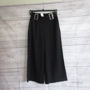 NWT - JENNIFER LOPEZ dressy black wide leg pants - sz 2 - MSRP $64.00